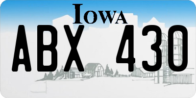 IA license plate ABX430