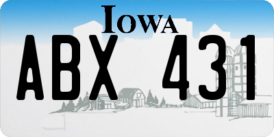 IA license plate ABX431