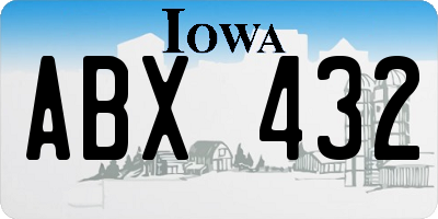 IA license plate ABX432
