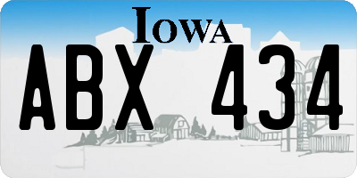 IA license plate ABX434
