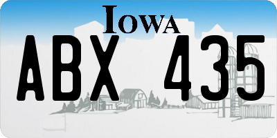 IA license plate ABX435