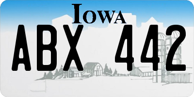 IA license plate ABX442