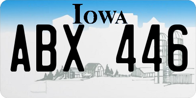 IA license plate ABX446