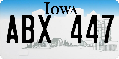 IA license plate ABX447