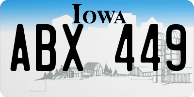 IA license plate ABX449