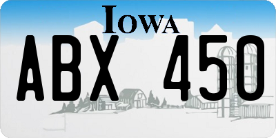 IA license plate ABX450