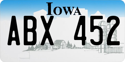 IA license plate ABX452