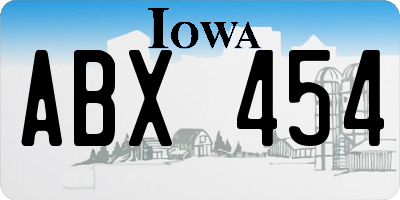 IA license plate ABX454