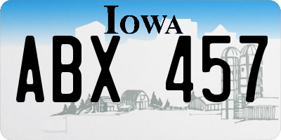 IA license plate ABX457