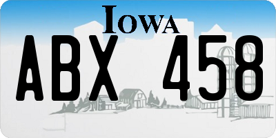IA license plate ABX458