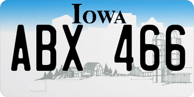 IA license plate ABX466