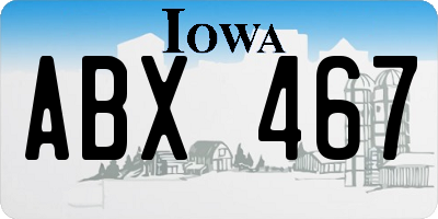 IA license plate ABX467