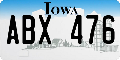 IA license plate ABX476