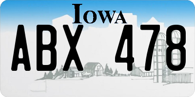 IA license plate ABX478