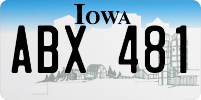IA license plate ABX481