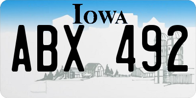IA license plate ABX492