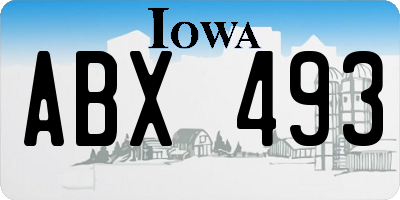 IA license plate ABX493