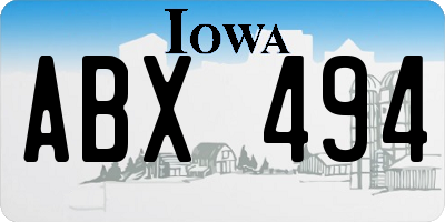 IA license plate ABX494