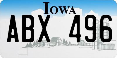 IA license plate ABX496