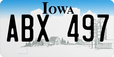 IA license plate ABX497