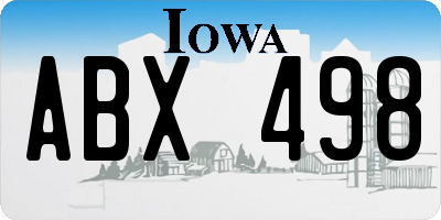 IA license plate ABX498