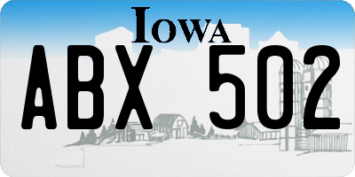 IA license plate ABX502