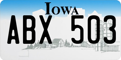 IA license plate ABX503