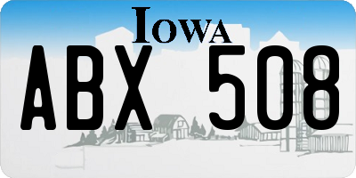 IA license plate ABX508