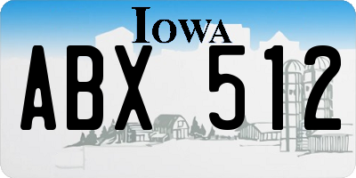 IA license plate ABX512