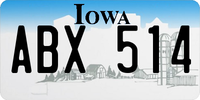 IA license plate ABX514