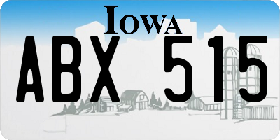 IA license plate ABX515