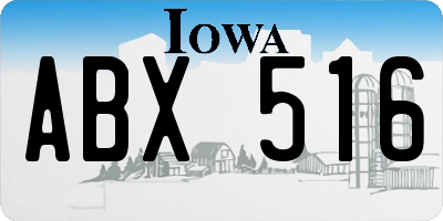 IA license plate ABX516