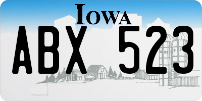 IA license plate ABX523