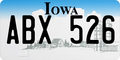 IA license plate ABX526