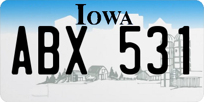IA license plate ABX531