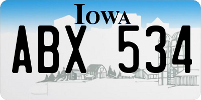 IA license plate ABX534