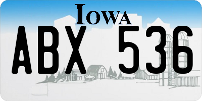 IA license plate ABX536