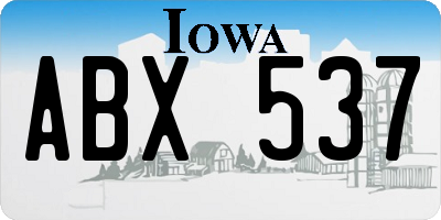 IA license plate ABX537