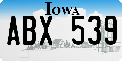 IA license plate ABX539