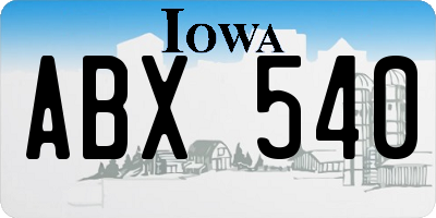 IA license plate ABX540