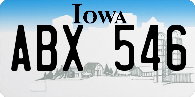 IA license plate ABX546