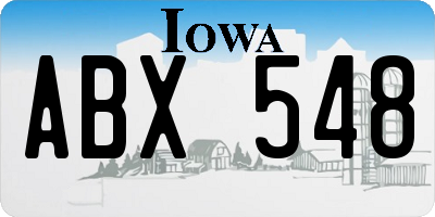 IA license plate ABX548
