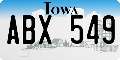 IA license plate ABX549
