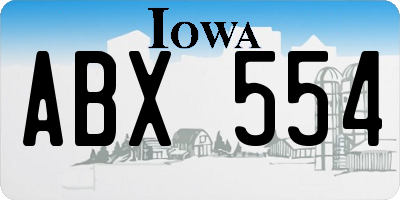 IA license plate ABX554