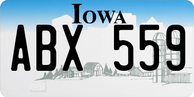 IA license plate ABX559