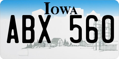 IA license plate ABX560