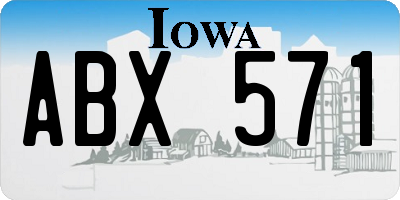 IA license plate ABX571