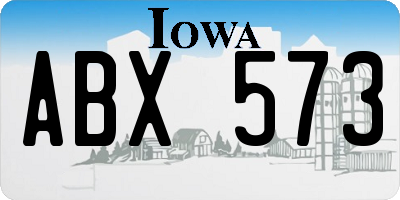 IA license plate ABX573
