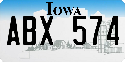 IA license plate ABX574