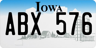 IA license plate ABX576